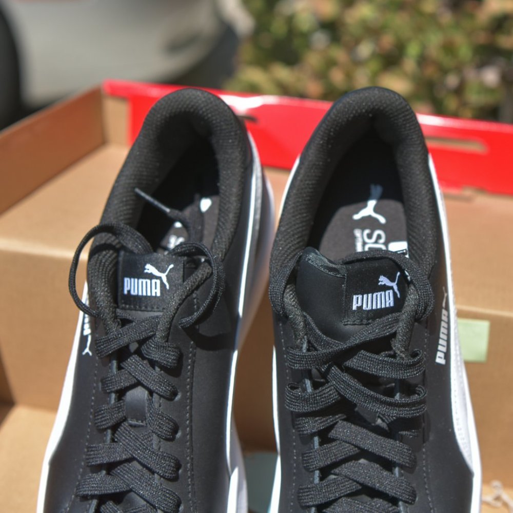 Puma Smash V2 Men's Leather Sneaker BLACK - Picture 4 of 7